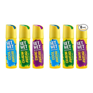 SET WET Deodorant Spray Perfume Cool, Charm & Swag Avatar for Men, 150ml (Pack of 6)
