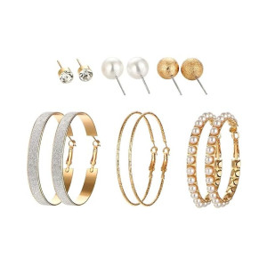 Shining Diva Stylish Metal Earrings Combo