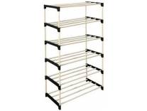 Deal Plastic Shoe Rack for Home Black 6 Shelves DIY Rs. 284
