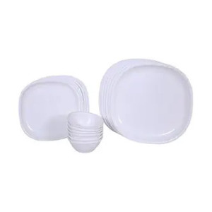 SignoraWare BPA Free Plastic Square Dinner Set Microwave Safe Unbreakable