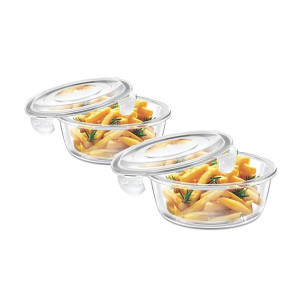Signoraware Safe Store Glass Round Containers | Airtight & Leakproof