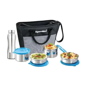 SignoraWare Office Stainless Steel Lunch Box with Bottle Set (Airtight & Leakproof)