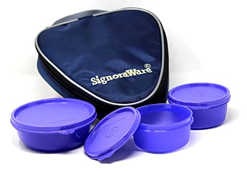 Signoraware Sleek Plastic Lunch Box with Bag Deep Violet Rs. 235