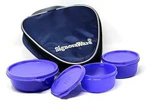 Signoraware Sleek Plastic Lunch Box with Bag Deep Violet Rs. 235