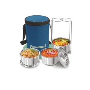 SignoraWare Fine Meal Stainless Steel Lunch Box (Set of 3)