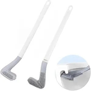 Deal Silicon Toilet Brush with Long Handle for Bathroom