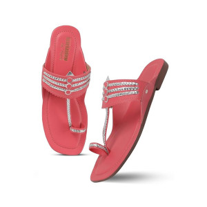 SilverArrow Women’s Desi Bloom Kholapuri Style Flat Sandals