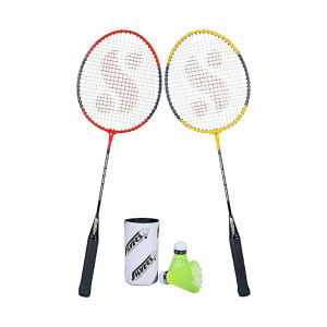 Silver’s SB-100 Badminton Rackets + Plastic Shuttles Combo