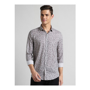 SIMON CARTER LONDON Graphic Printed Pure Cotton Slim Fit Casual Shirt