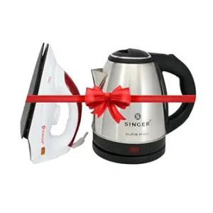 SINGER Dry Iron (Teflon Soleplate) & 1.5L Kettle Combo
