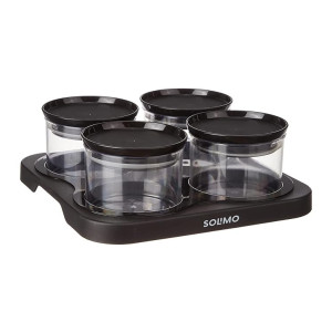 Solimo Airtight Plastic Storage Container Set with Serving Tray (4x500ml)