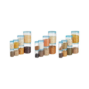 Solimo Checkered Jar Container Set of 24