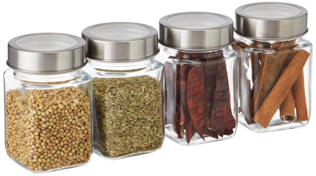 Solimo Glass Jars Set of 4 310ml BPA