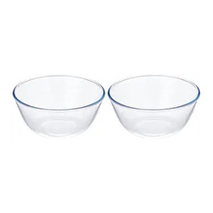 Solimo Borosilicate Glass Mixing Bowl Set 2650 ML Each