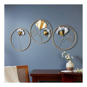 Solimo Set of 3 Handcrafted Iron Ring Multicolor Wall Décor