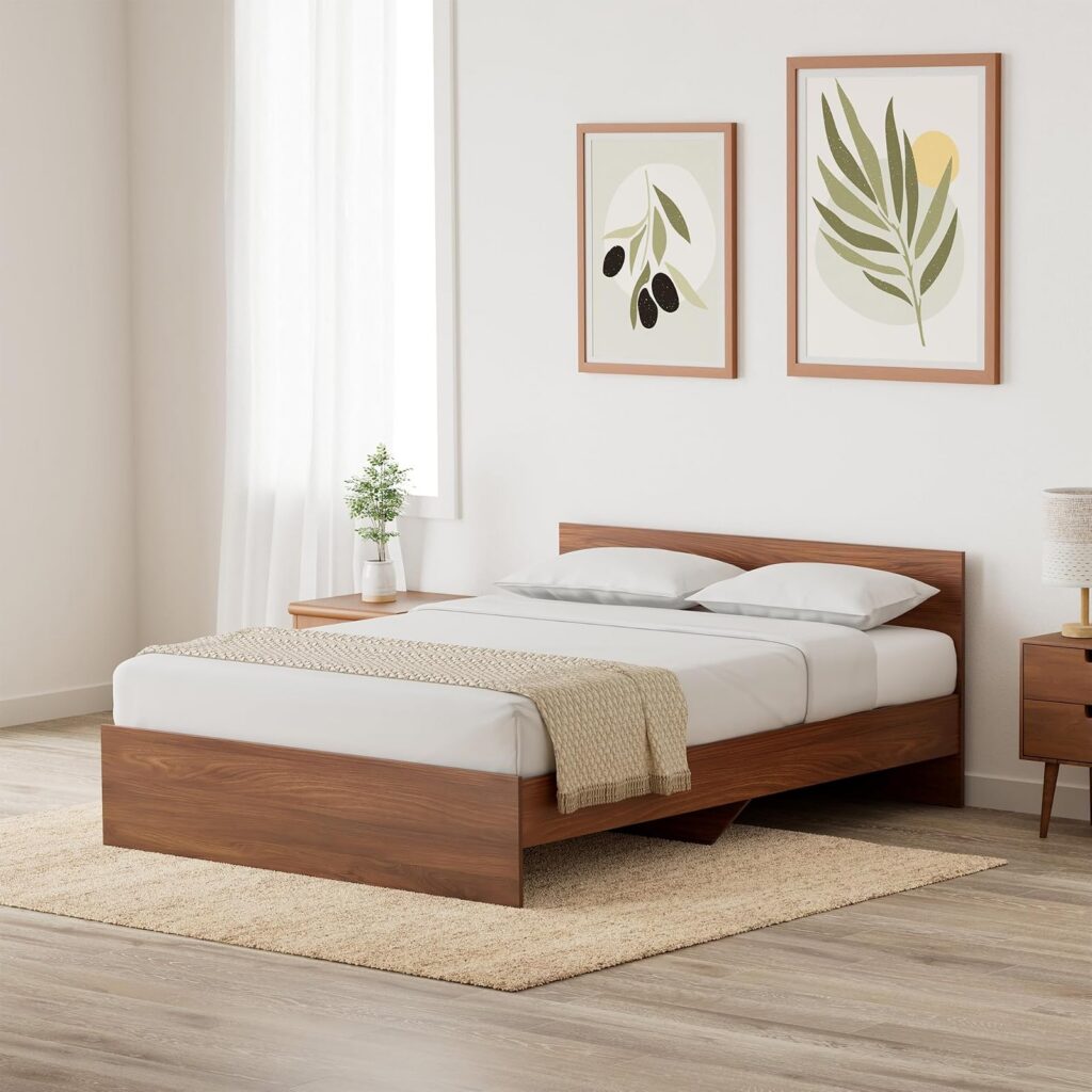 Solimo Medusa Queen Bed (Walnut) Rs. 8099
