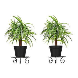 Solimo Metal Round Plant Stand Holder Set of 2 | Indoor & Outdoor