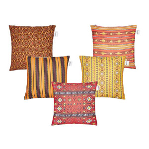 Solimo Milkhoy Polyester Printed Cushion Covers, Set of 5, 16 x 16 Inch