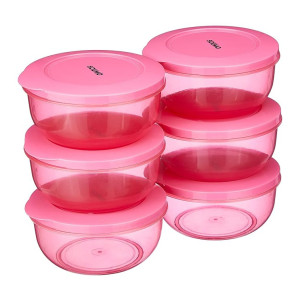 Solimo Polypropylene Nestable Round Container 600 Ml Set Of 6