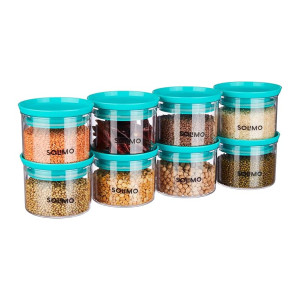 Solimo Plastic Storage Jar and Container Set (Set of 8)
