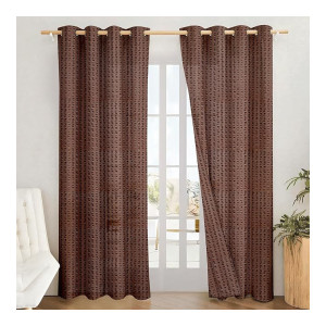Amazon Brand – Solimo Polyester Sheer Jacquard Light-Filtering Curtains, 5 Feet (Set of 2)