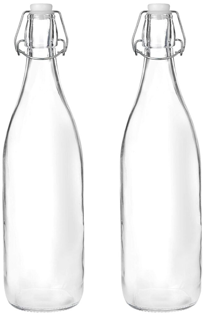 Solimo Silica Glass Bottle with Flip Cap 1 Litre Set of 2 Transparent Rs. 419