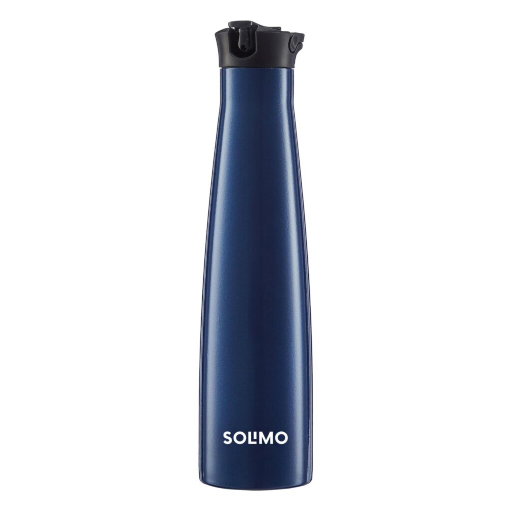 Deal Solimo Stainless Steel Sleek Bottle 600ml Navy Blue Rs. 586