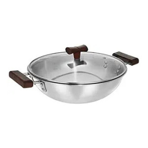 Solimo Triply Kadhai 24 Cm with Glass Lid