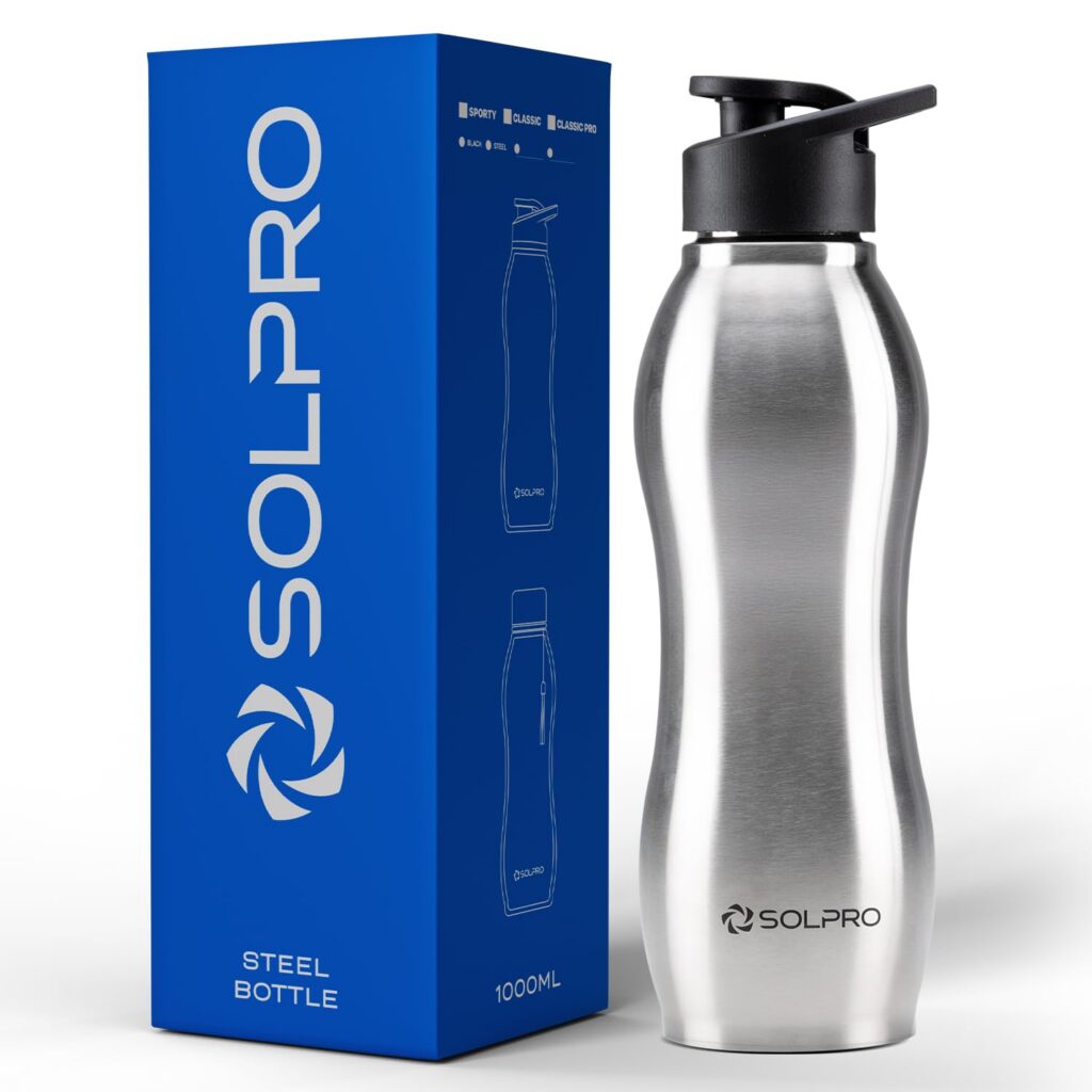 Deal Solpro Bolt Sporty 1000mL Stainless Steel Bottle for Office School Travel Gym