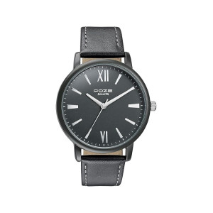 Sonata Poze Quartz Analog Black Dial Leather Strap Watch for Men