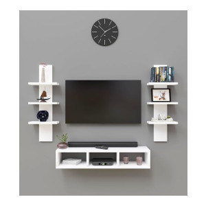 Spyder Craft TV Entertainment Unit with Shelves for Books & Decor Display Upto 60 Inches
