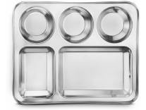 Deal Classic Essentials Stainless Steel 5 in 1 Bhojan Thali Dinner Plate Rs. 191