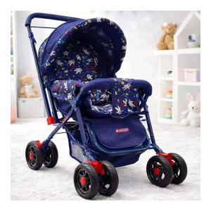 Storio Baby Stroller/Pram with 5-Point Safety Harness & Reversible Handle