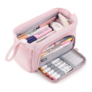 Storite Canvas Pencil Case for Kids, Large Capacity Portable Storage Pouch