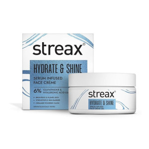 Streax Hydrate & Shine Serum Infused Face Cream Gel with Glutathione & Hyaluronic Acid
