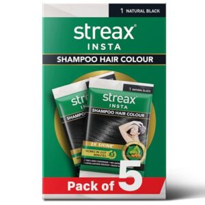 Streax Insta Shampoo Black Hair Colour 5 Pack