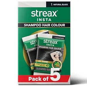 Streax Insta Shampoo Black Hair Colour 5 Pack