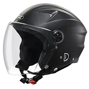 STUDDS RAY ISI Certified Open FACE Helmet for Men and Women Black