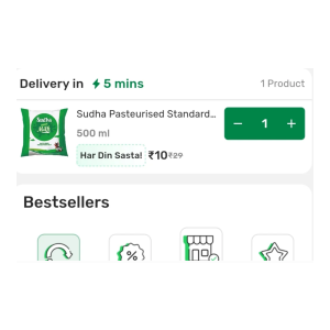 Sudha Pasteurised Standardised Milk 500 ml
