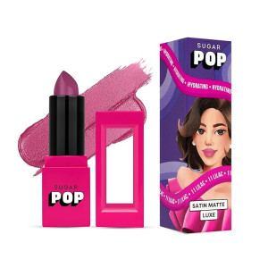 SUGAR POP Satin Matte Luxe Lipstick with Castor Oil, Vitamin E & Hyaluronic Acid