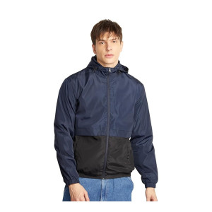 Symbol Men’s 100% Polyester Zip Hoodie Color-blocked Jacket