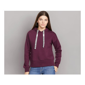 Symbol Women’s Cotton Blend Regular Fit Hooded Sweatshirt