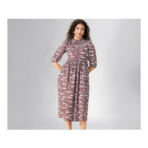 Symbol Women’s Rayon Fit and Flare Midi Length Dress (Plus Sizes)