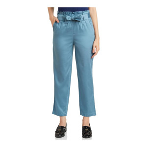 Symbol Women’s Tapered Paper Bag Trousers with Self Fabric Belt