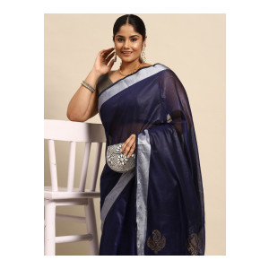 Sztori Solid Zari Pure Cotton Bhagalpuri Saree
