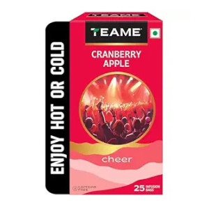 TE-A-ME Cranberry Apple Tea – 25 Tea Bags | Fruit Tea | Non Caffeine | Sugar Free