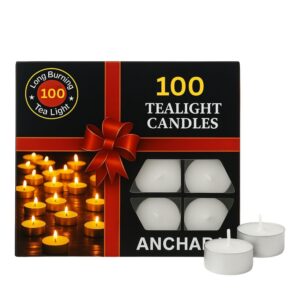 Deal Anchara 100 pcs Tea Light Candles 1.5 Hours Burn Time Unscented Rs.349 Amazon