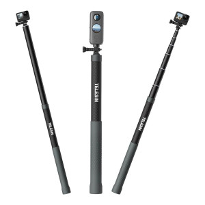 TELESIN G3 Long Selfie Stick Pole (118″/3M) Carbon Fiber Monopod for GoPro, Insta360, DJI Action