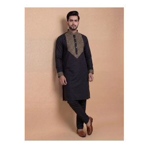 Tibra Collection Men Cotton Blend Kurta Pyjama Set