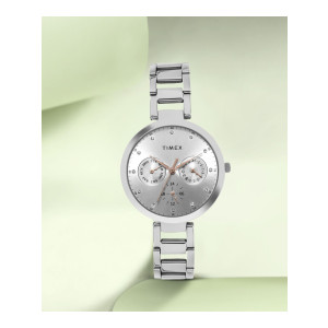 TIMEX Round 35mm Silver Dial Analog Watch For Women